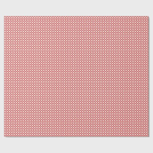 Red Preppy Gingham Hearts- Wrapping Paper Roll Cadeaupapier (Vlak)