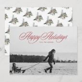 Red Prettige feestdagen Calligrafie Kerstmis Kaart (Voorkant / Achterkant)