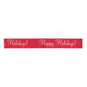 Red Prettige feestdagen Script Modern Xmas Grosgrain Lint (Voorkant)