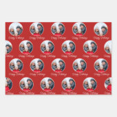 Red Prettige feestdagen serie met kerstfeest Inpakpapier Vel (Voorkant 3)