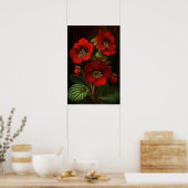 Red Primrose Flowers Art Print Poster (Keuken)
