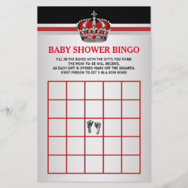 Red Prince Baby Bingo Baby shower Bingo Kaart