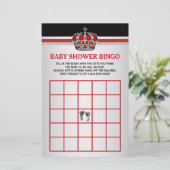 Red Prince Baby Bingo Baby shower Bingo Kaart (Staand voorkant)