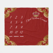 Red Prince Milestone Baby Boy Deken (Voorkant (Horizontaal))