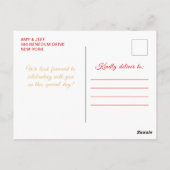 Red Princess Floral Quinceañera Briefkaart (Achterkant)