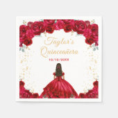 Red Princess Floral Quinceañera Servet (Voorkant)