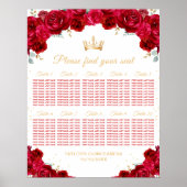 Red Princess Quinceañera 10 Tafel Zitplaatsen Graf Poster (Voorkant)