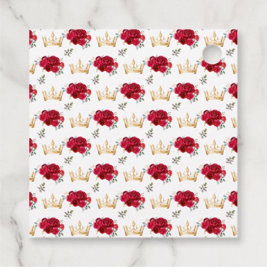 Red Princess Quinceañera Dank je wel Bedankjes Labels (Achterkant)