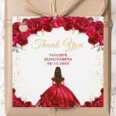Red Princess Quinceañera Dank je wel Bedankjes Labels