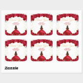 Red Princess Quinceañera Dank je wel Vierkante Sticker (Vel)