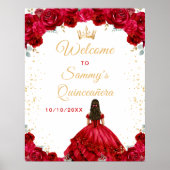 Red Princess Quinceañera Welkom Poster (Voorkant)