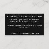 Red Private Chef Catering Visitekaartje (Achterkant)