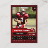 Red Pro American Football Player Trading Kaart Contactkaartje (Voorkant)