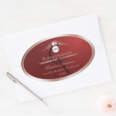 Red Product Label Rose Gold Frame Logo Monogram (Envelop)