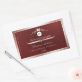 Red Product Label Rose Gold Frame Logo Monogram (Envelop)