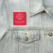 Red Professional Logo Square Medewerker Personeel Naamplaatje (In situ)