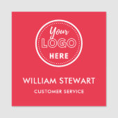 Red Professional Logo Square Medewerker Personeel Naamplaatje (Voorkant)