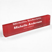 Red Professional Manager Modern Plain Naambordje