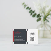 Red Professional Modern Corporate Visitekaartje (Staand voorkant)