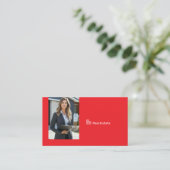 Red Professional Real Estate Agent Photo QR Code Visitekaartje (Staand voorkant)