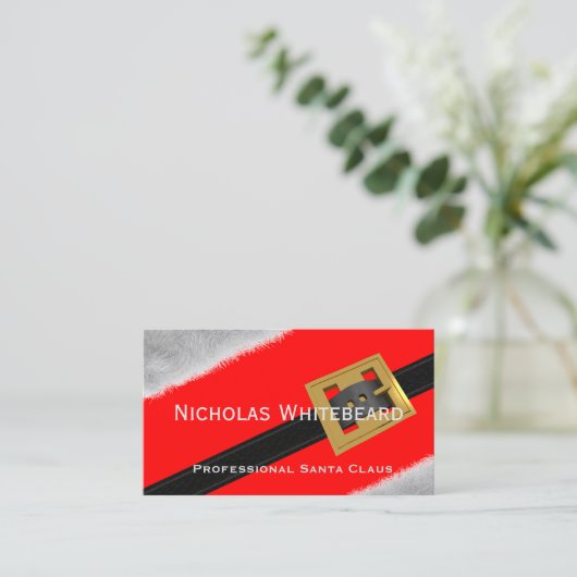 Red Professional Santa Claus - Aangepaste Visiteka Visitekaartje (Staand voorkant)