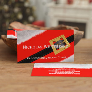 Red Professional Santa Claus - Aangepaste Visiteka Visitekaartje