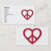 Red-profielkaart voor vrede en liefde visitekaartje (Voorkant / Achterkant)