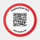 Red Promotional Business Name QR-code Magneet (Voorkant)