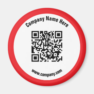 Red Promotional Business Name QR-code Magneet