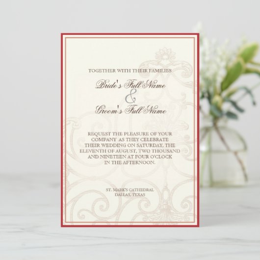 Red Protea Hummingbird - Wedding Invitation Kaart (Staand voorkant)