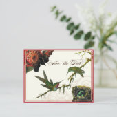 Red Protea Kolibries - Save the Date Briefkaart (Staand voorkant)