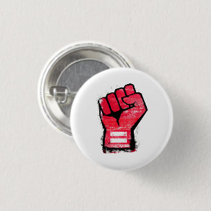 Red Protest Fist Ronde Button 3,2 Cm