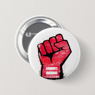 Red Protest Fist Ronde Button 5,7 Cm