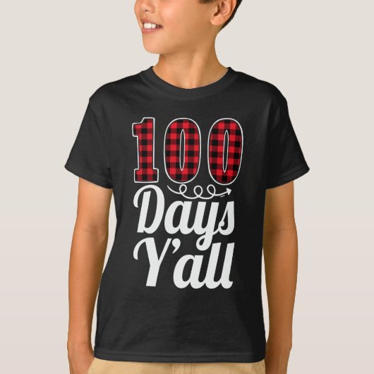 Red Pset 100 dagen Y'all grappige 100e dag van de  T-shirt (Voorkant)