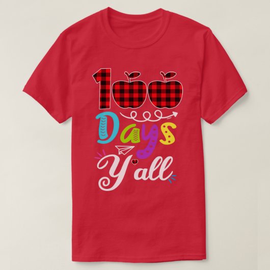Red Pset 100 dagen Yx27all Funny 100th Day of Scho T-shirt (Design voorkant)