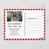 Red Pset 2 Foto I DO Engagement Party Briefkaart (Achterkant)