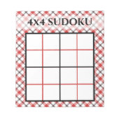 Red Pset 4x4 Sudoku Grid-Sjabloon Notitieblok (Voorkant)