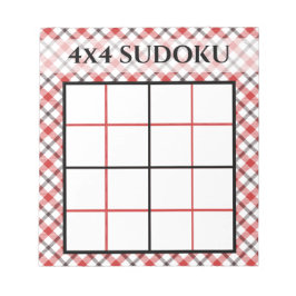 Red Pset 4x4 Sudoku Grid-Sjabloon Notitieblok