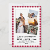 Red Pset 5 Foto I DO Engagement Party Feestdagenkaart (Achterkant)