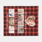 Red Pset 8 Photo Collage Gift Personated Fleece Deken (Voorkant (Horizontaal))