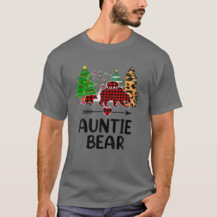 Red Pset Auntie Beer Matching Buffalo Pajama Fami T-shirt