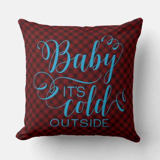 Red Pset/Baby Het is koud buiten Pillow Kussen (Voorkant)