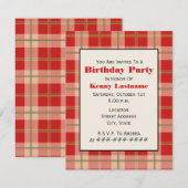Red Pset Birthday Party Invitation Kaart (Voorkant / Achterkant)