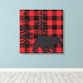 Red Pset Black Beer Silhouette Canvas Afdruk (Insitu (Houten vloer))