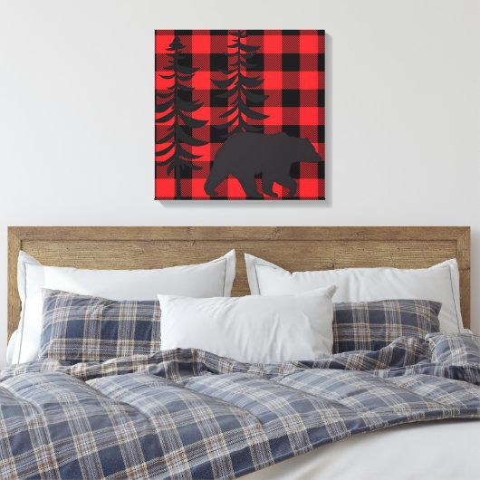 Red Pset Black Beer Silhouette Canvas Afdruk (Insitu (Slaapkamer))