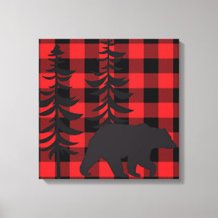 Red Pset Black Beer Silhouette Canvas Afdruk