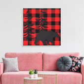 Red Pset Black Beer Silhouette Canvas Afdruk (Insitu (Woonkamer))