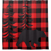 Red Pset Black Beer Silhouette Douchegordijn (Voorkant)