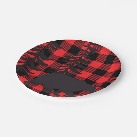 Red Pset Black Beer Silhouette Papieren Bordje (Gekanteld)