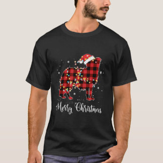 Red Pset Buffalo Border Collie Merry KerstPa T-shirt